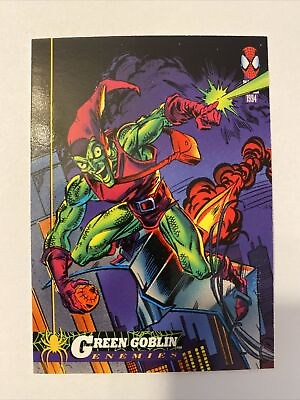 #ad Used Fleer 1994 Marvel Cards Spider man #46 Green Goblin Enemies $1.00