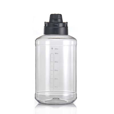 #ad Clear Plastic Water Bottle Reusable Lightweight Measurement Marks BPA Free 64Oz $11.85