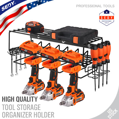 #ad Heavy Duty Power Tool Organizer Drill Holder Wall Mount Power Tool Storage Rack $19.70