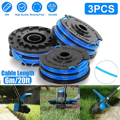 #ad 3Pcs 20ft 6m 0.065quot; Replacement Spool Line String Trimmer Part For Grass Edger $7.48