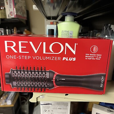 #ad REVLON One Step Volumizer PLUS 2.0 Hair Dryer Blowouts Hot Air Brush Black Red $25.00