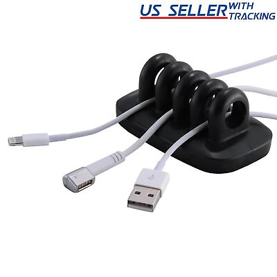 #ad Cable Clip Holder Weighted Desktop Cord Management Fixture Black $5.29