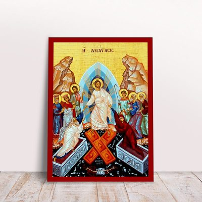 #ad Jesus Resurrection byzantine orthodox icon handmade $17.99
