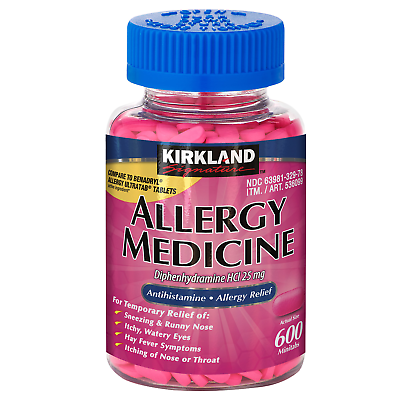 #ad Kirkland Signature Allergy Medicine 25 mg. 600 Minitabs $12.78