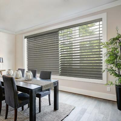 #ad #ad CUSTOM CUT Home Decorators Gray Cordless 2 1 2 in. Premium Faux Wood Blind $70.00
