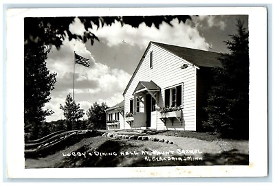 #ad 1959 Lobby amp; Dining Hall Mt. Carmel Alexandria Minnesota MN RPPC Photo Postcard $19.47
