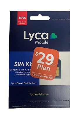 #ad #ad Lycamobile Prepaid $29 Plan Preloaded Sim Card Unlimited Call amp; Text 4G 5G New $17.89