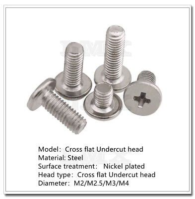 #ad M2 M2.5 M3 M4 Silvery Phillips Flat Head Small electronic screw for notebook $8.39