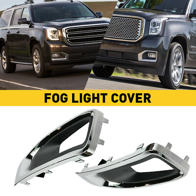 #ad Car Front Bumper Fog Light Cover Trim Left amp; Right Side For 2015 2020 GMC Yukon $55.09