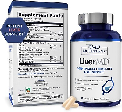#ad 1MD LiverMD Liver Repair Support Supplement New Sealed 60 Capsules $39.97