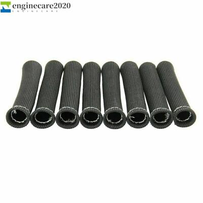 #ad 2500° 6quot; Spark Plug Wire Boots Protector Black Sleeve Heat Shield Cover 8 Pcs $9.49