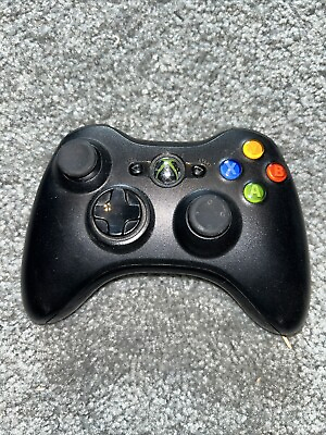 #ad Ofiicial Microsoft 1403 Xbox 360 Wireless Controller Black Power Tested $18.85