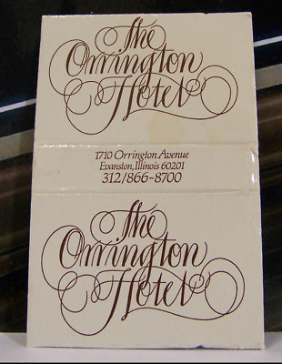 #ad Rare Vintage Matchbook Cover H2 Evanston Illinois Orrington Hotel Avenue Font $30.99