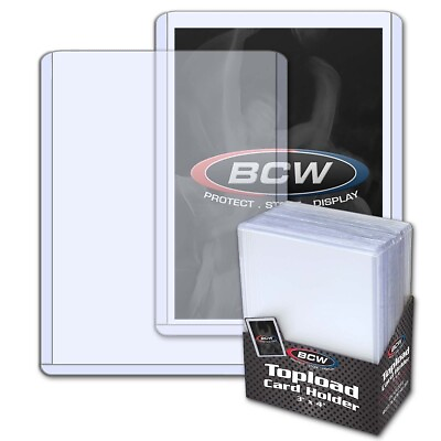 #ad 25 BCW 3x4 Top loaders Standard Card Holder Clear Toploaders Hard Rigid Plastic $5.95