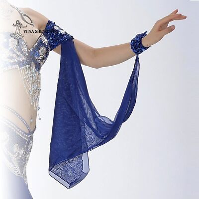 #ad Belly Dance Costume Accessories 1Pcs Arm Sleeves Wrist Adjustable Chiffon Sleeve $16.67