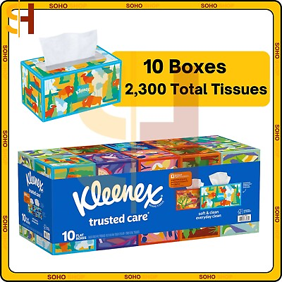 #ad Kleenex Trusted Care Facial Tissue 2 ply 10 Boxes 230 Tissues Box $33.92