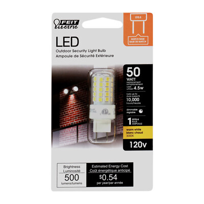 #ad Feit Electric acre GY8.6 GY8.6 LED Bulb Warm White 50 Watt Equivalence 1 pk $13.99