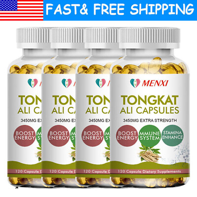 #ad Tongkat Extract 200:1 Strong Natural Testosterone Booster 3450mg 120 Capsules $13.74