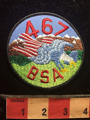 #ad Vtg Atlanta GA Troop 467 BSA Boy Scout Patch Eagle Tail Like American Flag 75YG $6.32