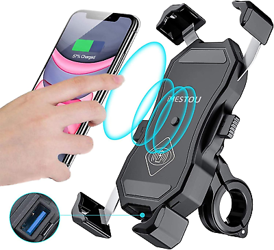 #ad #ad IMESTOU Motorcycle Wireless 15W Qi USB Quick Charger 3.0 Phone Holder 2 in 1 on $50.40