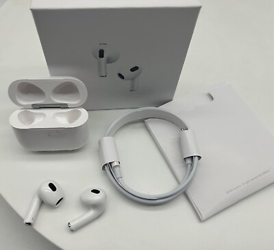 #ad APPLE AIRPODS 3RD GENERATION BLUETOOTH WIRELESS EARBUDS CHARGING CASE WHITE $35.99