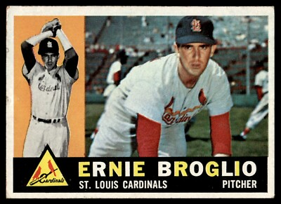 #ad 1960 Topps Baseball Card Ernie Broglio St. Louis Cardinals #16 B $4.50