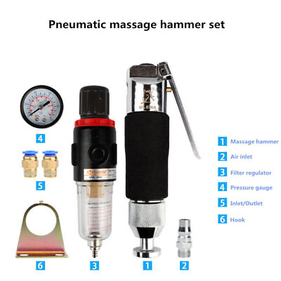 #ad #ad Pneumatic Massage Hammer Air Power Shoes Hammer with Filter Regulator 5500BPM Y $132.80