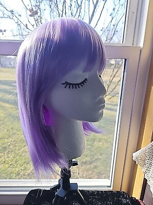 #ad Womens Short Hair ☆ VIOLET color Wig ☆ Party Cosplay Nightclub Fashion Wig NEW $15.99