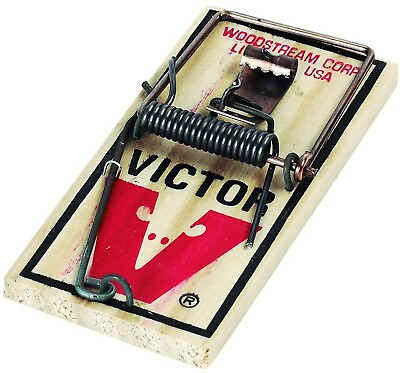#ad 1 Wood classic MOUSE snap TRAP 4quot; Wooden Wood amp; Metal Spring Catch Mice VICTOR $15.21