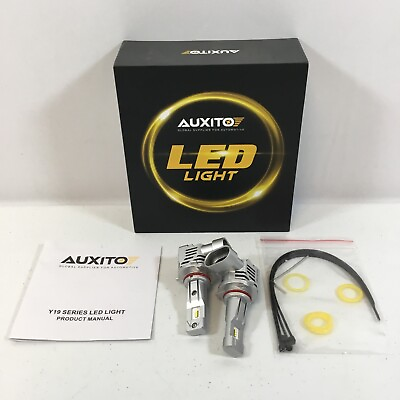 #ad AUXITO Y19 H11 Silver Headlight High Low Beam Bulbs Super Bright LED Lights $35.99