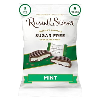 #ad Sugar Free Dark Chocolate Mint Patties with Stevia 3 Ounce Bag $5.23