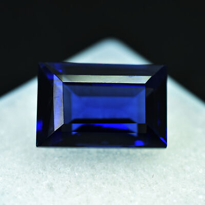 #ad 10 Ct Natural Ceylon Blue Sapphire Emerald Cut Certified Loose Gemstones $11.99