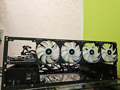 #ad 8 GPU Mining Rig Frame T37 Machine Motherboard Computer Case Rack8gb Ram $750.00
