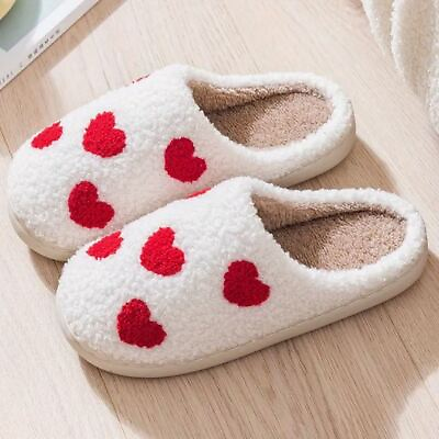 #ad Slippers for women Cute and Comfy #x27;Red Hearts#x27;#x27; Christmas gifts Indoor $19.99