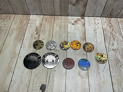 #ad Lot of 9x Official Pokemon TCG Coins $12.00