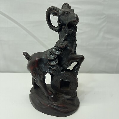 #ad Chinese FengShui Porcelain Prosperity Zodiac Animal Sheep Goat Ram Statue Rare $19.99
