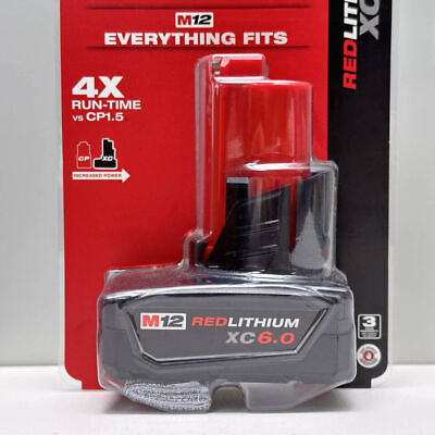 #ad 1 Pack Milwaukee 48 11 2460 M12 REDLITHIUM XC 6.0 Extended Capacity Battery $49.99