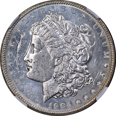 #ad 1904 O Morgan Silver Dollar NGC MS62 PL Blast White Great Eye Appeal $166.00