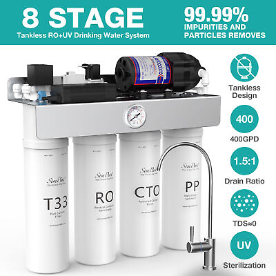#ad SimPure T1 400 GPD UV Reverse Osmosis RO Water Filter System Purifier Under Sink $339.99