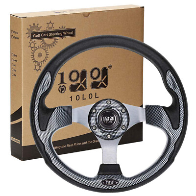 #ad 10L0L Carbon Fiber Golf Cart Steering Wheel Fit Yamaha EZGO Club Car NO Adapter $40.99