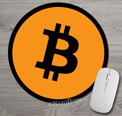 #ad Bitcoin Crypto Currency Round Mousepad Mouse Pad Blockchain Mining Trader $6.95