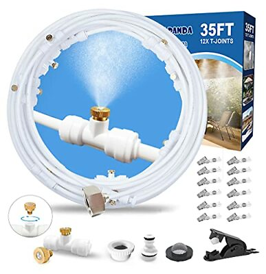 #ad Misters For Outside Patio 35ft Mist Hose 12 Brass Mister Nozzles A Brass Ada $31.86