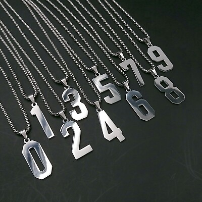 #ad Baseball Softball basketball Numbers Pendant Sport Necklace Personalize Unique $9.59