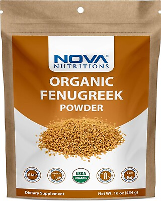 #ad Nova Nutritions Certified Organic Fenugreek Seed Powder 16 OZ 454 gm $11.99