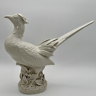 #ad Ceramic Pottery Pheasant Statue Blanc De Chine Mid Century Style 15” X 12.5” $142.98