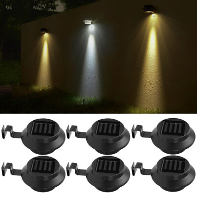 #ad LED Solar Gutter Lights Wall Light 3LED Outdoor Garden Yard Pathway Fence Lamps $7.99