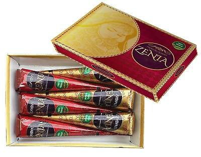 #ad 6 Pack Zenia 100% Natural Henna Cones $9.95