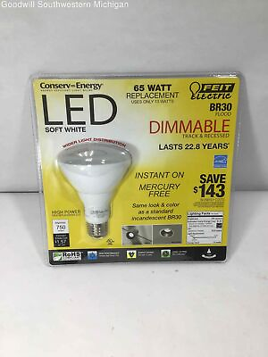 #ad Feit Electric LED Soft White BR30 Flood Light Bulb 13W 65W Replacement NEW $7.49