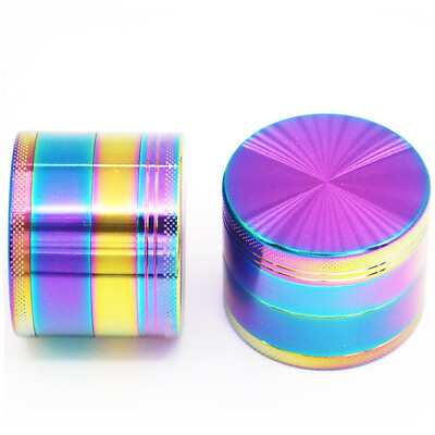#ad Rainbow Metal Herb Grinder 4 Piece Crusher Colorful 40 mm 1.5 Inches Small $9.39