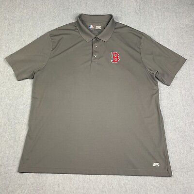 #ad Boston Red Sox Polo Shirt Adult 2XL Gray TX3 Cool Performance MLB Baseball Mens $23.50